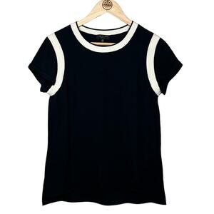 Rag & Bone Women’s Colorblock Merino Wool Scoop Neck Short Sleeve Blouse Size XS